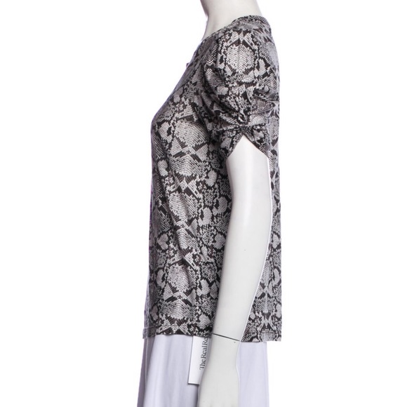 A.L.C. Kati Snake Print Puff Sleeve Top - Picture 4 of 7